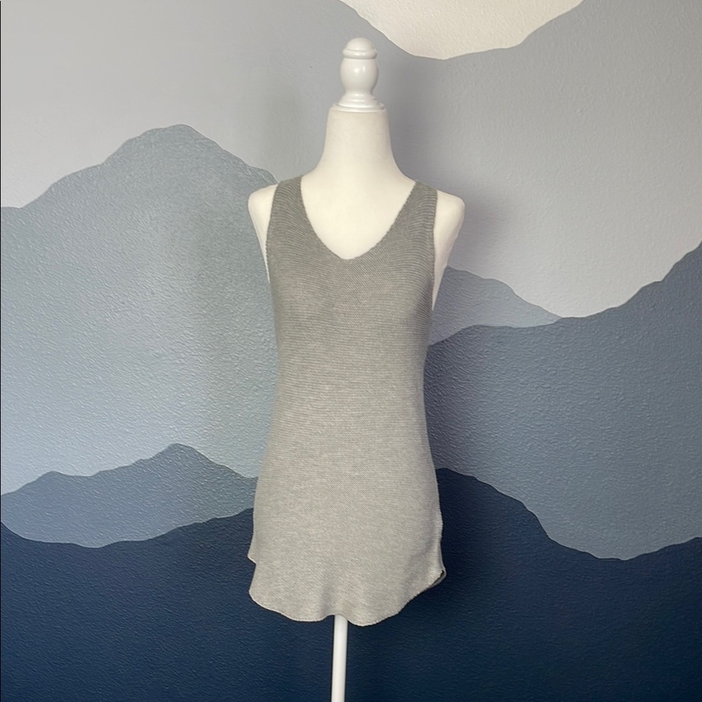 Gray Sleeveless Knit Tank Top